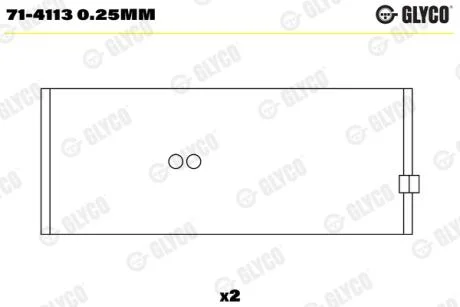 Вкладыши шатунные (1 шея)). RVI MIDR 06.35.40 Glyco 71-4113 0.25MM