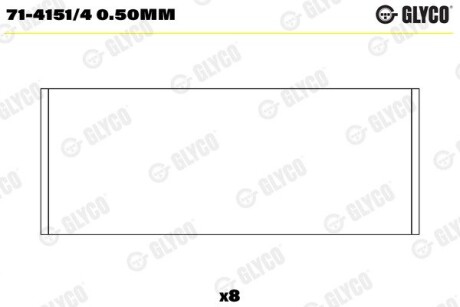 Подшипник скольжения Glyco 71-4151/4 0.50MM