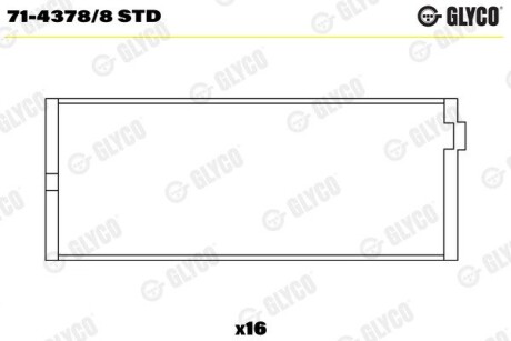 Комплект вкладишів двигуна Glyco 71-4378/8 STD