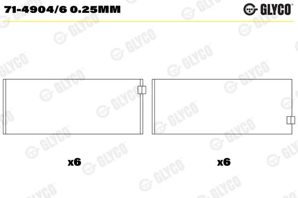 Підшипник ковзання Glyco 71-4904/6 0.25MM (фото 1)