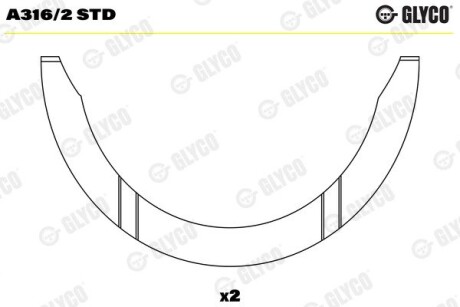 Опора колінвалу Glyco A3162STD