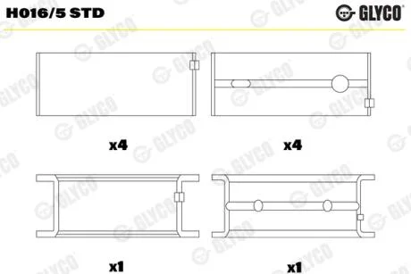 Вкладиш Glyco H016/5 STD