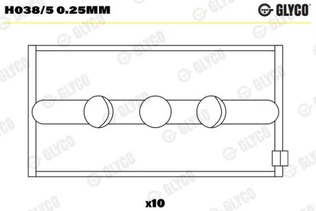 Підшипник ковзання Glyco H038/5 0.25MM