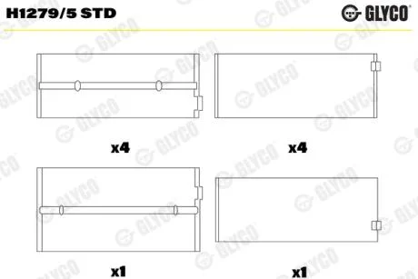 Підшипники колінчастого валу Glyco H12795STD