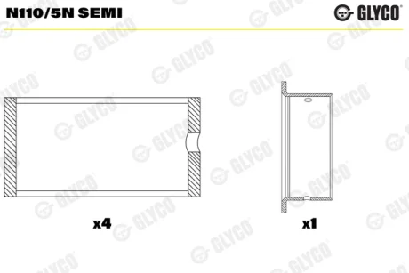 Підшипник ковзання Glyco N110/5N SEMI