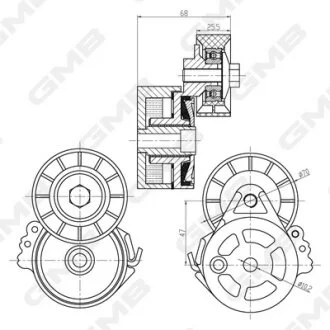 Ролік натяжний ременя генератора Citro?n/Peugeot/Fiat/Ford/Volvo 1.9D/2.0 HDi/2.2 HDi GMB GAT20770