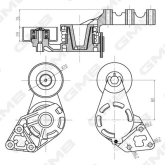 Ролік натяжний ременя генератора Audi A2/ Skoda Fabia/ VW Polo 1.4 TDI GMB GAT20870