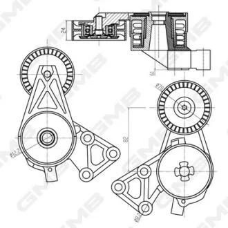 Ролік натяжний ременя генератора Audi A3/TT/ VW Golf/Bora/Caddy/Passat/Transporter/ Skoda Fabia/Octavia/ Seat Ibiza/Leon/Toledo GMB GAT21030