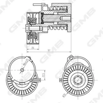 Ролік натяжний ременя генератора VW Golf III/Vento/ Seat Ibiza/Cordoba/ Skoda Fabia/Octavia 1.4 16V BCA/BUD/BXW GMB GAT21190