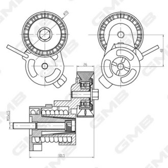 Ролик натяжной ремня генератора BMW 1/3/X1/Mini GMB GAT21490