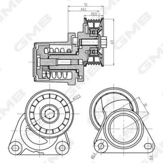 Ролик натяжной ремня генератора Mazda 3 BK/BL/ 6 GG/GH/ Ford Fiesta G GMB GAT30320