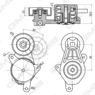 MAZDA Ролик с натяж. 6 03- GMB GAT31680