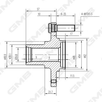 Ступица колеса переднего Hyundai Accent/Getz GMB GH10310