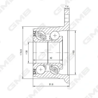 Підшипник маточини GMB GH21390T