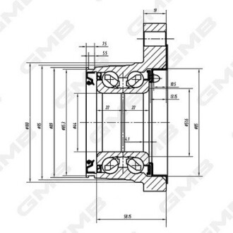 Маточина колеса заднього Toyota Land Cruiser 3.0, 4.0 (03-) GMB GH22820M