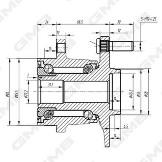 SUBARU Подшипник задн. ступицы IMPREZA 2.5 08- GMB GH23650M