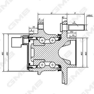 FORD Маточина колеса зад. Focus 11- GMB GH34950A