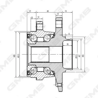 Ступица колеса переднего Audi A3/Q2/TT/ VW Golf/Passat B8/Tiguan II/Touran III/A GMB GH35030M