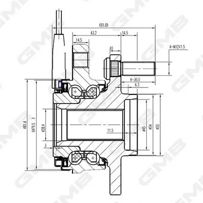 Ступиця колеса переднього Toyota Yaris 1.2/1.5 13- GMB GH35070A (фото 1)