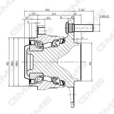 Ступиця колеса заднього Honda CR-V 12-16/ Acura RDX 14-16 GMB GH35120M (фото 1)