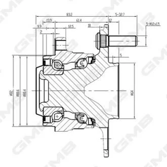 Ступиця колеса заднього Honda CR-V 12-16/ Acura RDX 14-16 GMB GH35120M