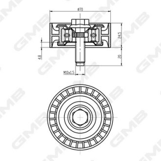 Натяжитель ремня ГРМ Mitsubishi Lancer X/ASX/Outlander/Eclipse Cross (4A91/4A92/ GMB GTA0920