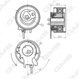 Натяжитель ремня ГРМ Renault Logan/Sandero/Duster/Megane/Scenic/Clio (K4M/K7M/H4 GMB GTB0320