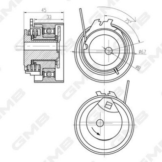 CHRYSLER Ролик ГРМ натяжной Voyager 2,4 -08, PT Cruiser 2,4 -10. GMB GTB0370