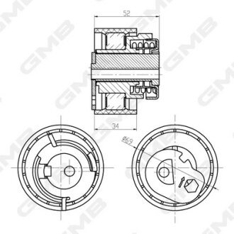 Натяжитель ремня ГРМ Citron/Peugeot (TU/EW/DW/Hdi) GMB GTB0990