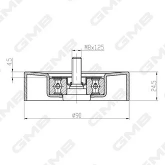 Ролік ременя ГРМ Audi A4 B6/B7/ A6 C5/ VW Passat B5/B5+ (1.8/1.8T (EA113: AWT, AWM, BFB, BEX) GMB GTC0650
