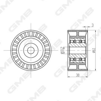 Ролік ременя ГРМ Mitsubishi Lancer/Outlander/ASX (1.8/2.0/2.4 gasoline (4B10, 4B11, 4B12)) GMB GTC1320