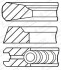 Кольца поршневые (1cyl) SCANIA DS11/DSC11/DS14/DSC14 D 127.0 (3.5/2.37/4.74) GOETZE 08-121200-00 (фото 1)