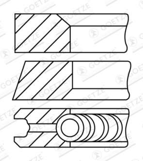 Кільця поршневі RENAULT 76,50 1,5DCi K9K GOETZE 08-123407-40