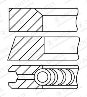 Кільця поршневі RENAULT 76,50 1,5DCi K9K (вир-во) GOETZE 08-123407-40