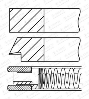 Кільця поршневі,комплект GOETZE 0844850000