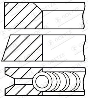 Кольца поршневые GOETZE 08-502207-00