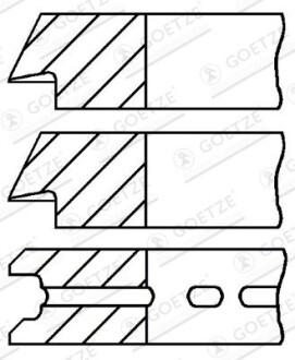 Кільця поршневі,комплект GOETZE 0874120700