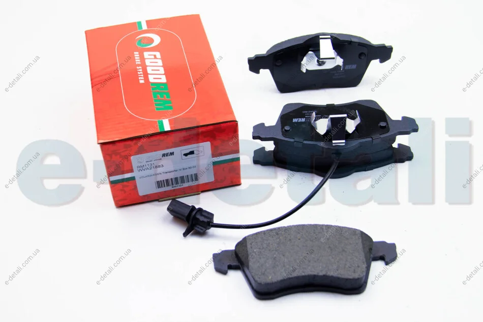 Тормозные колодки пер. T4 2.5TDI 96-03 (R15)(с датчиком) GOODREM RM1131 (фото 1)