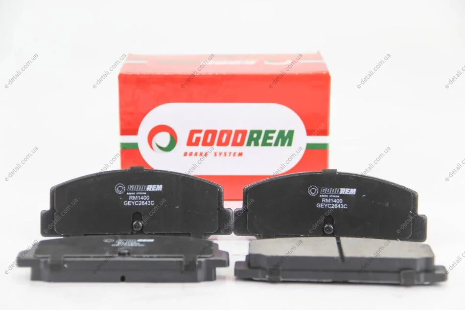 Тормозные колодки зад. Mazda 323/626 94-04 (akebono) GOODREM RM1400 (фото 1)
