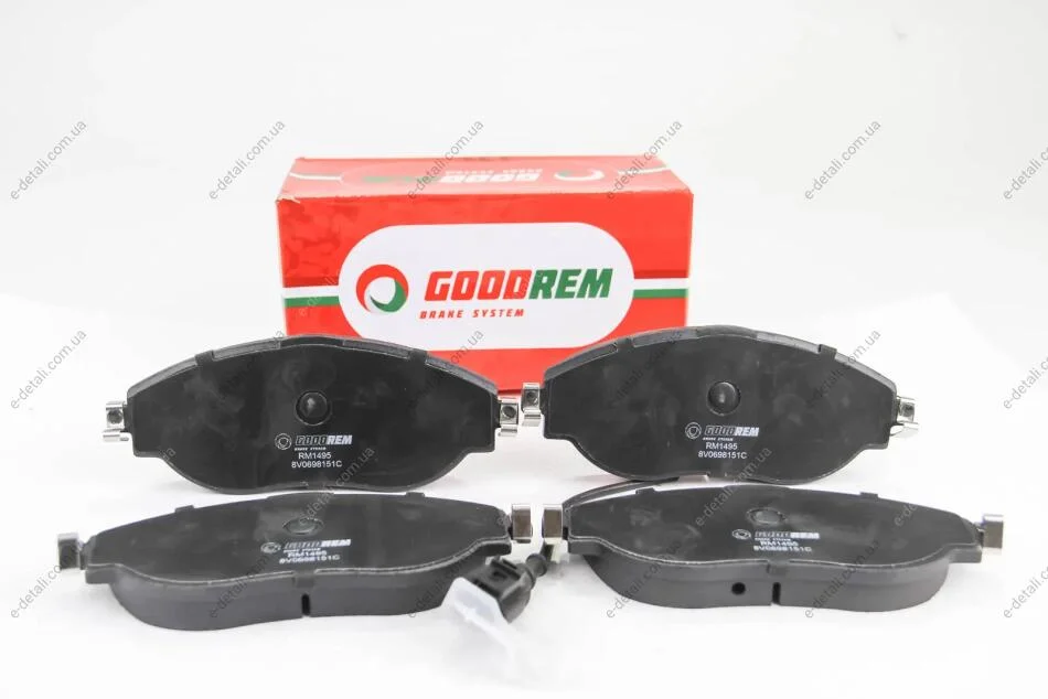 Гальмівні колодки пер. VW Passat 10-/Skoda Octavia 12- (TRW) з датчиком GOODREM RM1495 (фото 1)