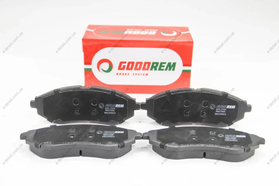 Тормозные колодки пер. Aveo 11- (Akebono) (133,2x49x17,5) GOODREM RM1500 (фото 1)