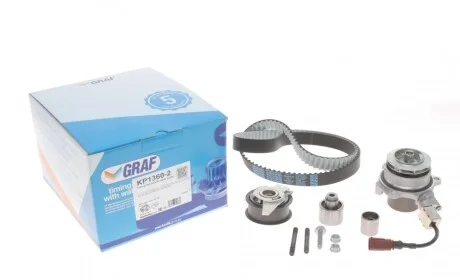 Комплект ГРМ з помпою води GRAF KP1360-2