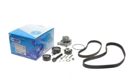 Комплект ГРМ + ТНВД + помпа VW LT 2.5SDI/VW T4/Volvo S70/S80/V70 2.5TDI 96-06 (122x26.5/81x21)(PA758 GRAF KP758-3