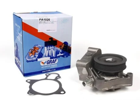 Помпа воды Citroen Jumper/Peugeot Boxer 3.0HDi/Fiat Ducato 2.3D/3.0D/Iveco 06- (R/B) (7 лоп) (6 кан) GRAF PA1026