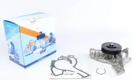 Помпа воды MB W203/W204/W211/W212/W164/W251/W221 2.5/3.0/3.5 05-15 (R/B)(5 лоп)(6 кан)(h шкива=24mm) GRAF PA1027