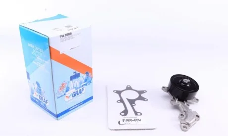 Помпа воды Toyota Corolla/Auris/Yaris/Urban Cruiser 1.3/1.33 07- (R/B) (6 лоп) GRAF PA1086