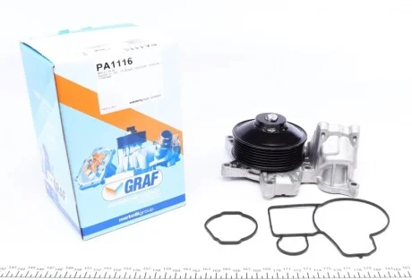 Помпа води BMW 5 (F10/F11)/7 (F01-04)/X5 (E70)/X6 (E71/E72) 2.0d-3.0d 09- (B/B) (6 лоп) (7 кан) GRAF PA1116