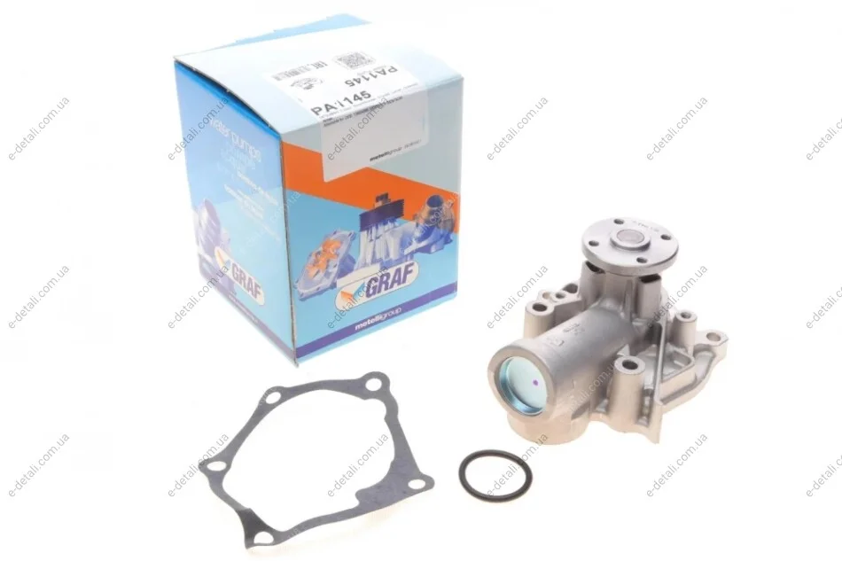 Помпа воды Mitsubishi Lancer VII/Outlander I 2.4/2.4 4WD 03-07/Galant VII 2.4 03- (8 лоп) GRAF PA1145 (фото 1)