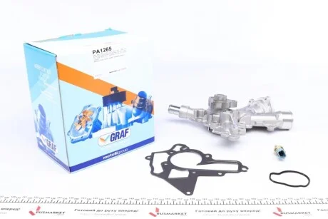 Помпа води Opel Astra G/H/Corsa C/D 1.2 16V/1.4 00-14/Combo 1.4 16V 05- (B/B) (8лоп) (з датчиком t) GRAF PA1265