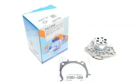 Помпа води Fiat Doblo/Opel Combo/Astra H/J/Zafira B/C/Vectra 1.6/1.9/2.0CDTI 10- (Зовнішній) (7 лоп.) GRAF PA1352